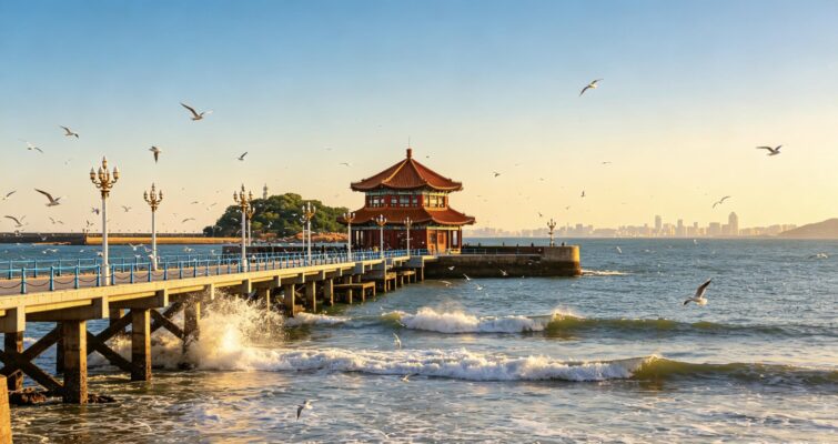Cầu Trạm Tiên Zhanqiao biểu tượng Thanh Đảo trong tour Thanh Đảo 5N5Đ Like Tour.