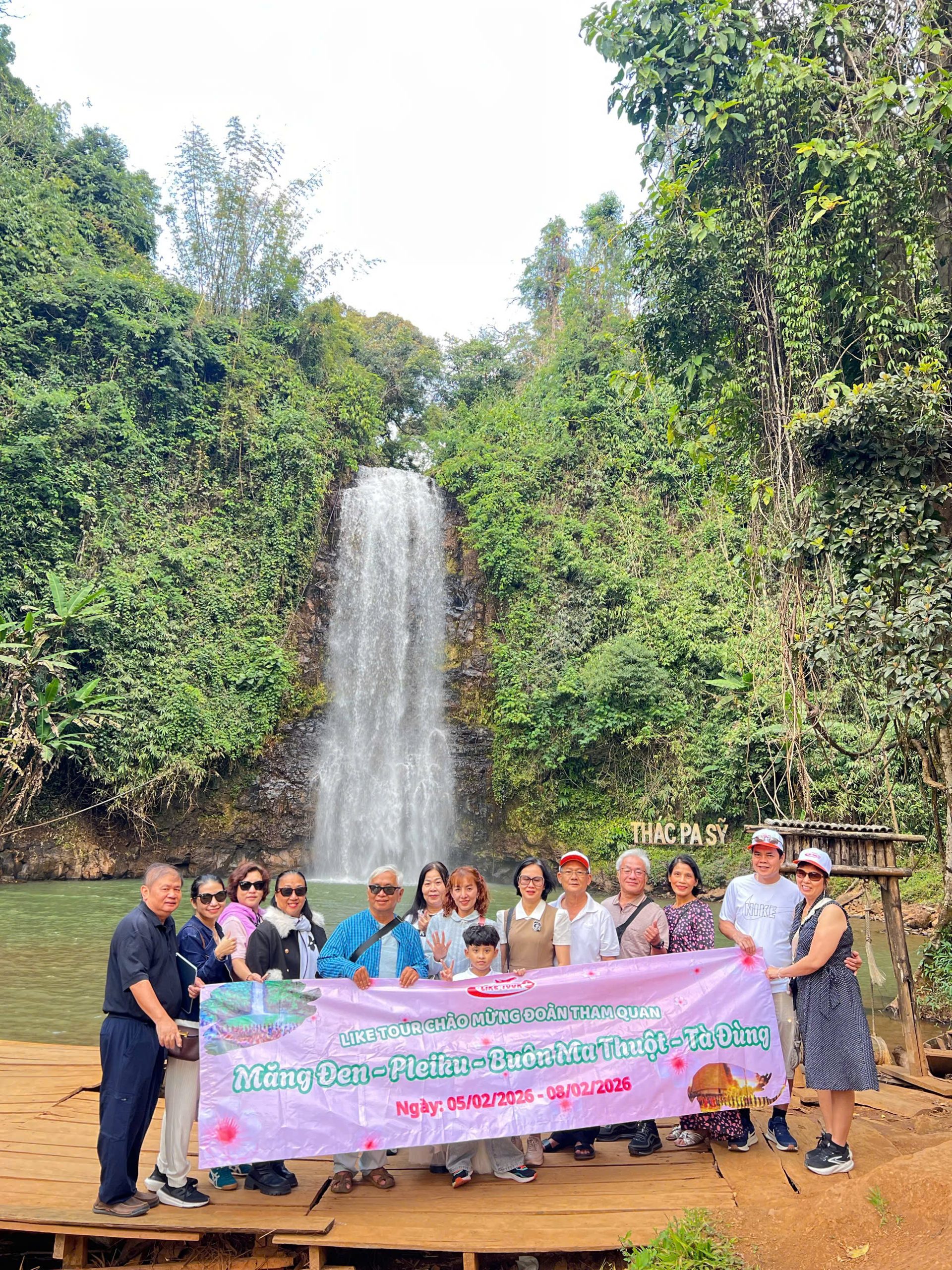 Thác Pa Sỹ là điểm dừng chân hùng vỹ của tuyến tour Tây Nguyên.