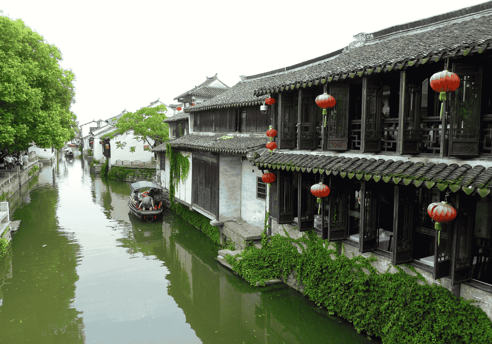 Nét đẹp cổ kính của phố cổ Sơn Đường ven kênh đào tại Tô Châu.